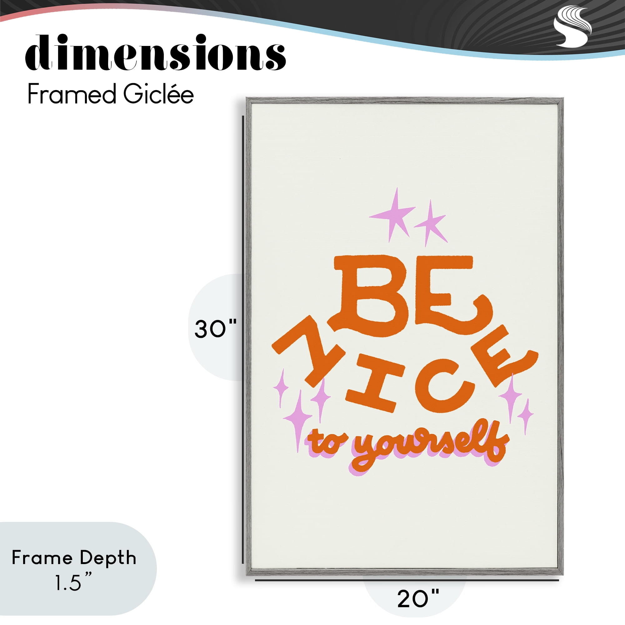 Stupell Industries Be Nice To Yourself Gray Framed Giclee Art, design by Indira Prieto | IndySign