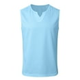 thumbnail image 4 of Men's V Neck Sleeveless Tank Top, Lightweight Polyester, Casual Summer Wear, Relaxed Fit, S-XXXL, 4 of 5