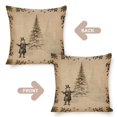 thumbnail image 3 of Outdoor Throw Pillows Christmas Tree Snowflake Snowman Vintage Rustic Pillowcase 20"x20" Merry Christmas Snowflake Decorative Square Pillowcase Cushion Case Decor for Sofa Couch, 3 of 7