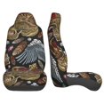 thumbnail image 2 of LAKIMCT Skull Feathers Car Seat Covers Vehicle Front Seat Covers Universal Fit Seat Protector, 2 of 9