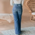 thumbnail image 5 of Bootcut Jeans For Women High Waisted Summer Light Colored Ripped Breasted Straight Pant Micro Raffle Trouser A Denim Cropped Jeggings Capris XXL, 5 of 6