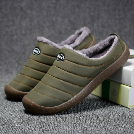 

LnjYIGJ Men s Ankle Boots Winter Men s Plus Velvet Cotton Mop Warm Indoor Cotton Shoes Home Wear And Mop Dual-use Cotton Shoes