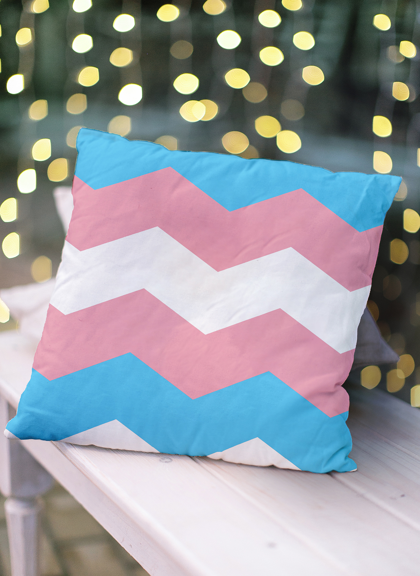 Simply Daisy 18 inch Transgender Chevron Outdoor Throw Pillow