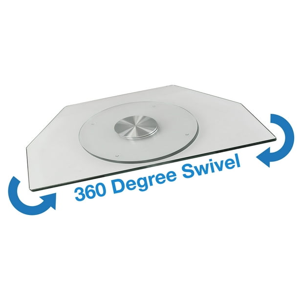 MountIt! TV Turntable Stand Glass Rotating Swivel TV Base for 32