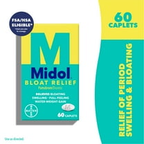 Midol Bloat Relief, Bloating Relief Caplets, 60 Count