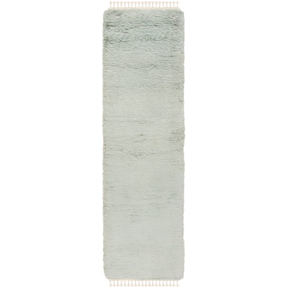 SAFAVIEH Casablanca Cennetig Solid Plush Wool Runner Rug, Blue, 2'3" x 8'