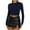 Navy, variant on Darzheoy Womens Tops Fall Round Neck Solid Color Loungewear Pullover Cropped Sweatshirts Hoodless Seamless Printed Long Sleeve Lightweight Blouses