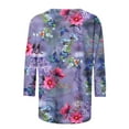 thumbnail image 5 of SELONE Blouses for Women 3/4 Sleeve Crew Neck Tops Fashionable Shirt Floral Printed Pullover Tops Loose Fit Tees Tops Hip Fall Clothes Casual Activewear Streetwear, 5 of 5