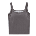 thumbnail image 5 of Chaleco de tirantes para mujer con copa acolchada para el pecho, de una pieza, para uso interior y exterior, sin mangas, combinable, con cuello cuadrado, camiseta básica de verano, 5 of 5