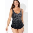 thumbnail image 3 of Swimsuits for All Women's Dotted Sarong Front One Piece Swimsuit, 3 of 6
