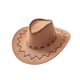 thumbnail image 5 of Sombrero de vaquero de gamuza estilo western cómodo con circunferencia interior de 58 cm de ala ancha para Marrón, 5 of 9