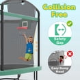 thumbnail image 4 of 6FT Toddler Trampoline with Basketball Hoop, SHINPT Indoor & Outdoor Trampoline with Safety Enclosure Net, Heavy-Duty Jumping Mat and No-Gap Design, Small Trampoline for Boys & Girls Ages 3+, Green, 4 of 9