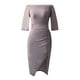 thumbnail image 5 of Moda mujer verano moda sexy sólido un hombro plisado Split Tenedor vestido Fridja  nbo573, 5 of 6