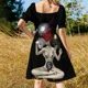 thumbnail image 5 of Oda a Vonnegut -- Patrón -- Vestido corto manga blanco/azul, vestido de mujer auténtica, tendencia en ropa de mujer, 5 of 7
