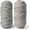Misty Blue + Gray, variant on 2 Pack Chunky Yarn for Hand Knitting - 500g (65.6yd) Fluffy Big Twist Yarn, Soft Tubular Yarn for Bags, Baskets, Pillows, Pet Nests, DIY Crafts