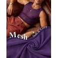 thumbnail image 6 of Mens Semi Sheer Mesh Cropped Tank Top See Through Breathable Sleeveless Undershirt for Rave Music Festival Party Sexy Slim Fit Crop Top Streetwear Purple XL, 6 of 8