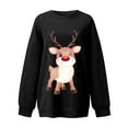 thumbnail image 4 of Chandail en Molleton de Noël pour Femmes 2023 Mode Manches Longues Col Rond Imprimé de Noël Hauts Amples Blouse Chandails en Molleton en Solde, 4 of 5
