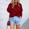 thumbnail image 4 of Birdeem Mode Femmes Décontracté Uni Manches Longues Chandail Chandail en Molleton Blouse Tops, 4 of 5
