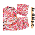thumbnail image 6 of Fantaslook Womens Button Down Shirts Boho Floral Printed Long Sleeve Blouses Business Work Shirt Dressy Casual Loose Tops, 6 of 10