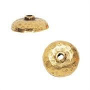 Nunn Design Bead Caps, 10.5mm Hammered, 2 Pieces, Antiqued Gold