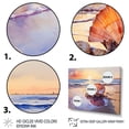 thumbnail image 3 of Designart "Coastal Treasures Sunset Seashell Collection I" Coastal Framed Wall Art Decor - Coastal Blue Coastal Beach Entryway Framed Wall Art Print, 3 of 6