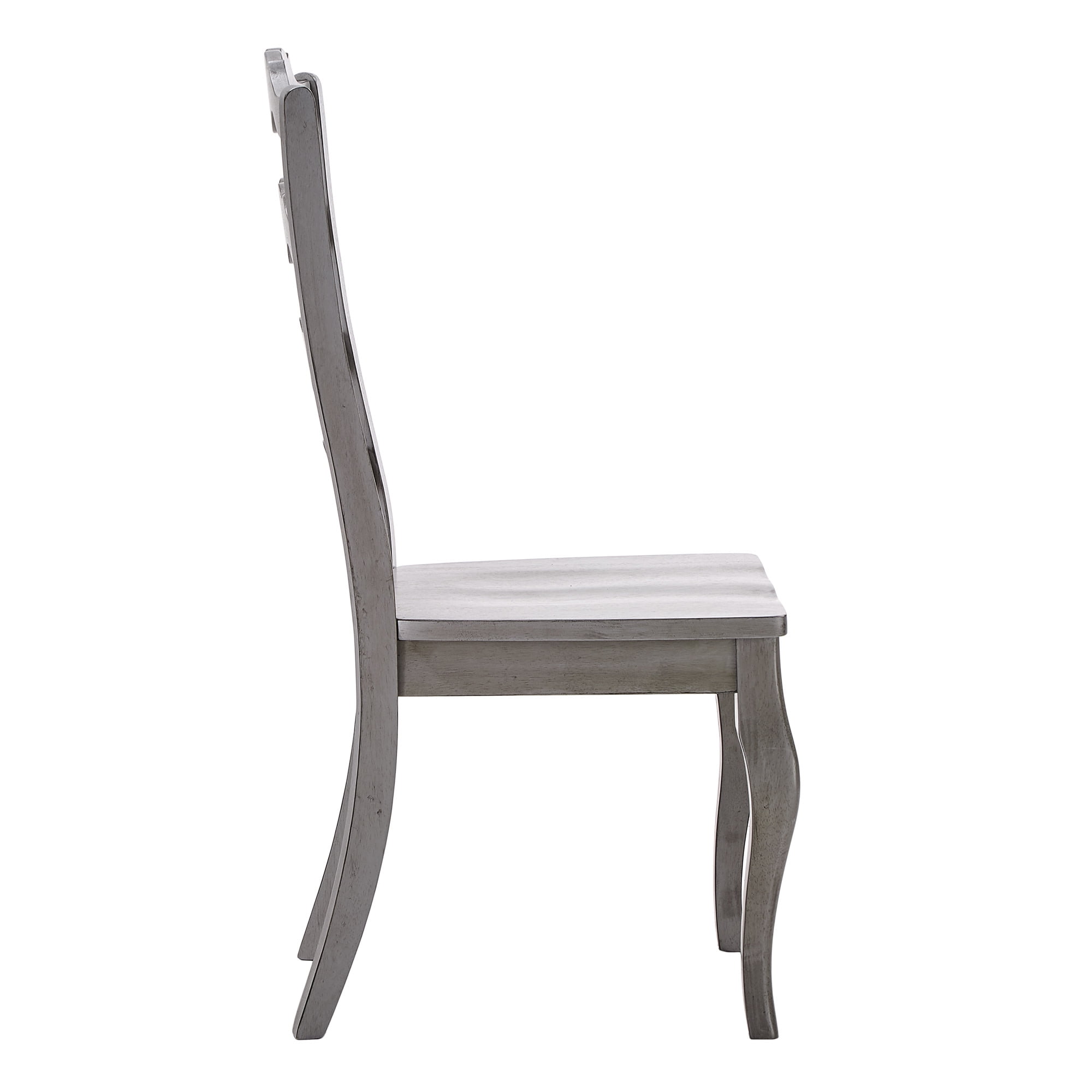 Weston Home Farmhouse French Ladder Back Wood Dining Side Chairs, Antique Grey (Set of 2)