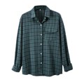 thumbnail image 1 of Camisas De Sport Para Hombre Camisa de manga larga con solapa de hebilla a rayas casual para hombre Blusa superior (Army Green, XXL), 1 of 7