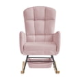 thumbnail image 5 of Leumius Teddy Rocking Accent Chair,High Backrest Upholstered Armchair Reading Chair for Reading,Bedroom,Living Room,Pink, 5 of 8