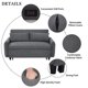 thumbnail image 5 of Sofá cama extraíble de 57,48" Sofá convertible 2 asientos Sofá Loveseat Sofá dormitorio moderno con dos almohadas y puertos USB para la sala de estar, 5 of 5