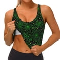 thumbnail image 4 of Vsdgher Green Bright Web with Spiders Print Women Sleeveless Athletic Tank Top Built-in Bra Camisole Sports Vest for Yoga Running Fitness Exercise with Removable Pads, 4 of 8