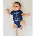 thumbnail image 2 of First Mate Baby Bodysuit Fathers Day Baby Outfit Infant Sailing Clothes Navy 6M (3-6M), 2 of 5