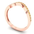thumbnail image 2 of 0.21 ct Brilliant Round Cut Natural Citrine 14k Rose Gold Stackable Band SZ 10.5, 2 of 6