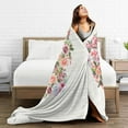thumbnail image 5 of Wijzvio Letter J Flower Graphic Throw Blanket Soft Fuzzy Fleece Blanket For Couch Bed Living Room Decoration 80"X60", 5 of 9
