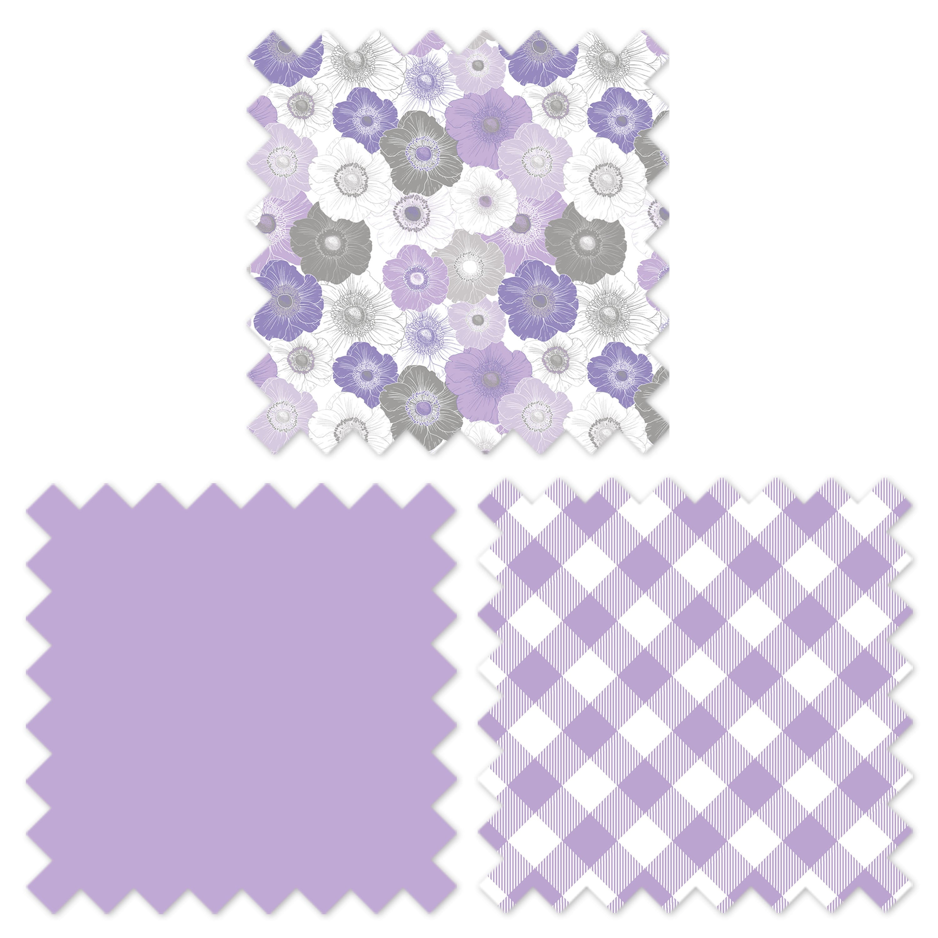 Bacati - 5 pc Toddler Bedding/Sheet Set 100% Cotton Percale, Watercolors Flowers Purple Gray