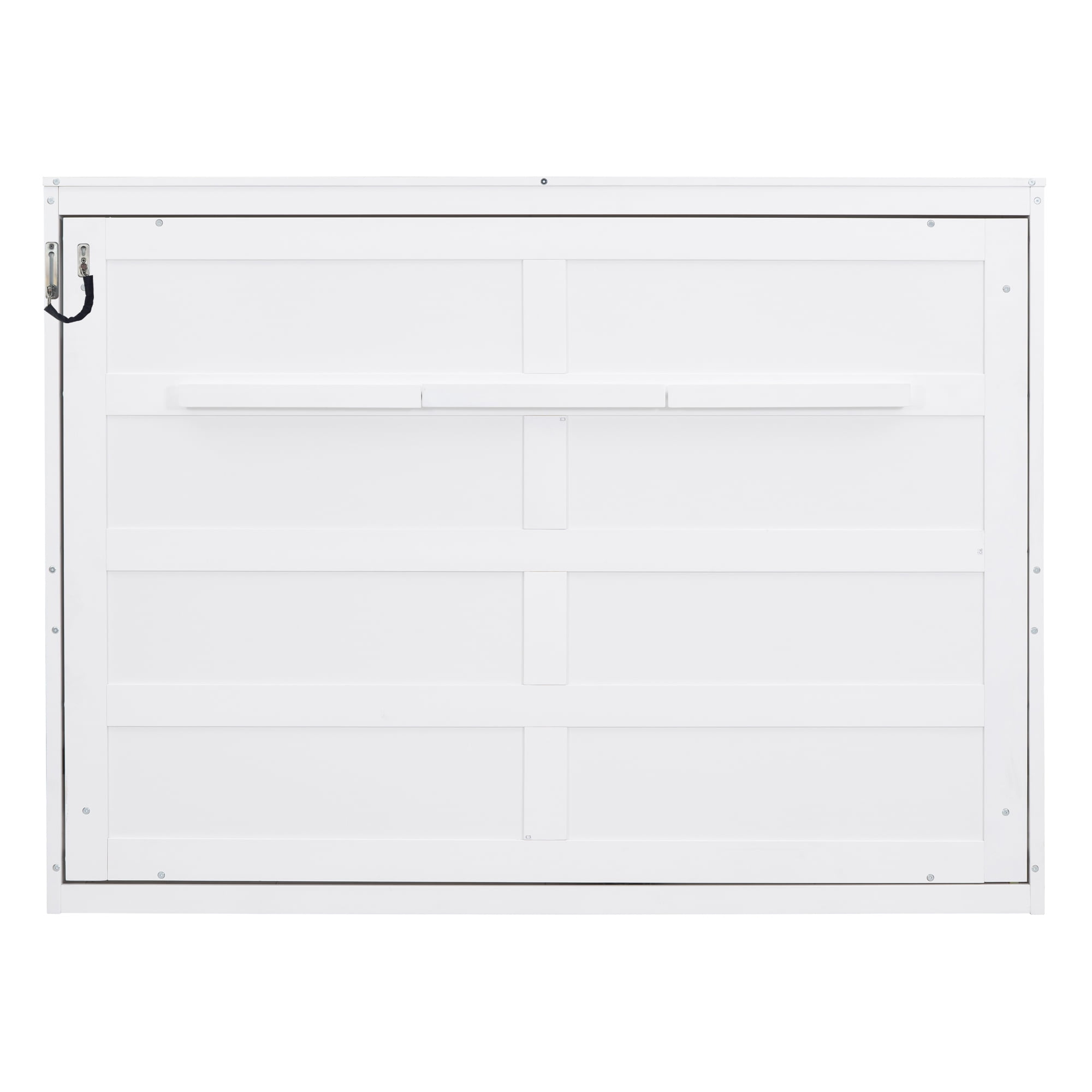 Mintazer Full Size Murphy Bed, Modern Foldable Wall Bed with Storage Shelf for Bedroom Apartment Guest Room, White
