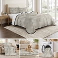thumbnail image 6 of Queen Quilt Set 90''x96'', Vintage Beige Lightweight Summer Bedspread Coverlet Set with 2 Pillow Shams, Modern Abstract Art Oil Painting Breathable All Season Quilt Bedding for Bedroom/Guest Room, 6 of 9