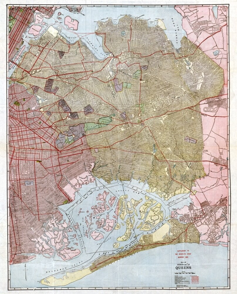 Map: Queens, 1923. /Na Map Of The Borough Of Queens And Its ...