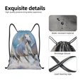 thumbnail image 4 of Sikiie Horses Running Through The Water Drawstring Backpack Drawstring Bags, Draw String Back Bag for Sports, Gym, Travel, Swimming, Beach-Medium, 4 of 6