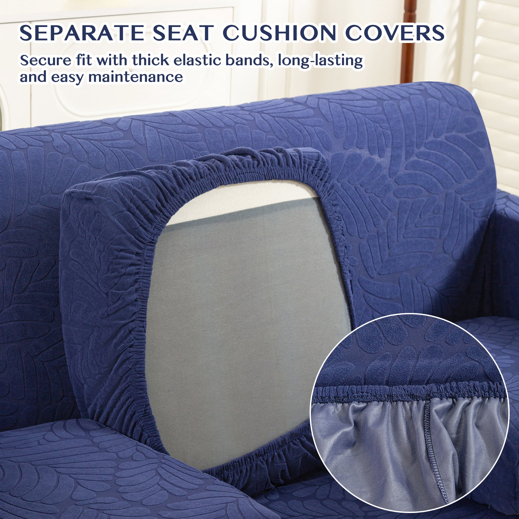 4 Piece High Stretch Sofa Slipcover Furniture Protector Form Fit Luxury Thick Sofa Cover for 3 Cushion Couch, Machine Washable