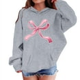 thumbnail image 2 of dazeni Girl's Oversized Bow Hoodies 3-15 Years Long Sleeve Pullover Tops Preppy Cute Sweatshirts Hoodies with Pocket, 2 of 6