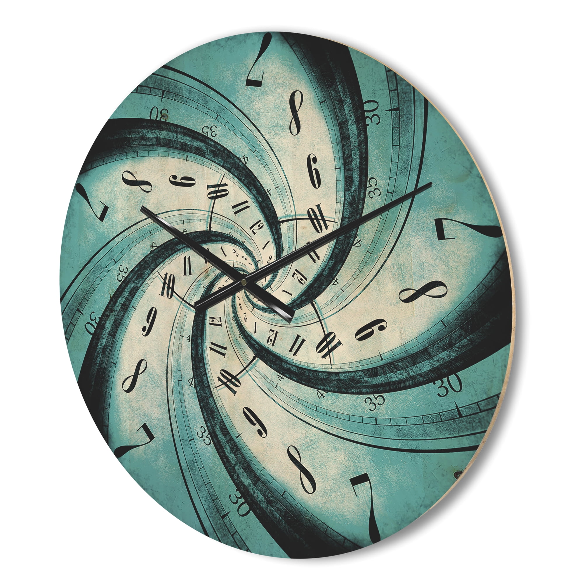 Designart 'Vortex Time Spiral ' Modern Wood Wall Clock