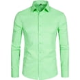 thumbnail image 5 of JTieacloth Dress Shirt Classic Fit Business Casual Formal Wear Comfortable Stretch Fabric Dress Shirts Green, 5 of 5