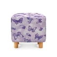 thumbnail image 2 of SCRAWLGOD Butterfly Print Violet Footstool Slipcover, Washable Footrest Sofa Slipcovers Comfortable Square Covers for Footstool with Stretch Bottom, 2 of 7