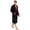 Black/Dark Red, variant on Mens Fleece Robe, Plush Shawl Collar Two Tone Bathrobe Mid Length(Black/Dark Grey, Small-Medium)