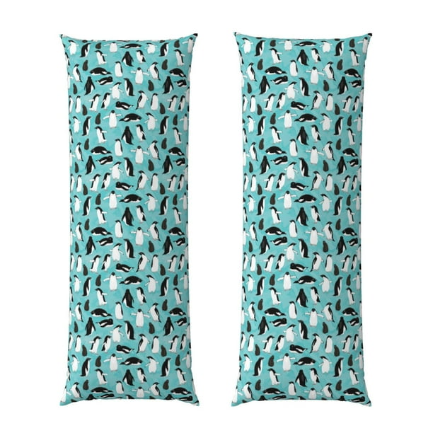 Balery Penguins Funda Protectora para Almohada Corporal de Algodón Hipoalergénico con Cierre(55 x 21 pulgadas), Almohadas No Incluidas