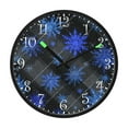 thumbnail image 2 of Voice Activated Clock with Glow Light 12 Inch Large Silent Wall Clock Battery Operated for Home Decor Blue Snowflake Pattern, 2 of 8
