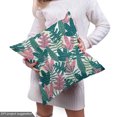 thumbnail image 5 of Ambesonne Tropical Leaf Fabric by the Yard Upholstery, Exotic Leaves Dots, 1 Yard, Pastel Pink and Jade Green, 5 of 5