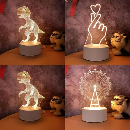 

WAGZOQN 3D Lamp Acrylic LED Night Lights Dinosaur Child Night Light Led Bedroom Decoration Christmas Decor Wedding Party Favors