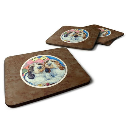 

Carolines Treasures 7095FC Petit Basset Griffon Vendeen Foam Coaster Set of 4 3 1/2 x 3 1/2 multicolor