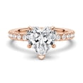 thumbnail image 4 of ESTE ORIGIN 3.5Ct Heart Shape Cut Lab-Grown Diamond Engagement Ring Set with Eternity Pave Band in 18K Rose Gold, Solitaire Bridal Set for Her, US 4.5., 4 of 8